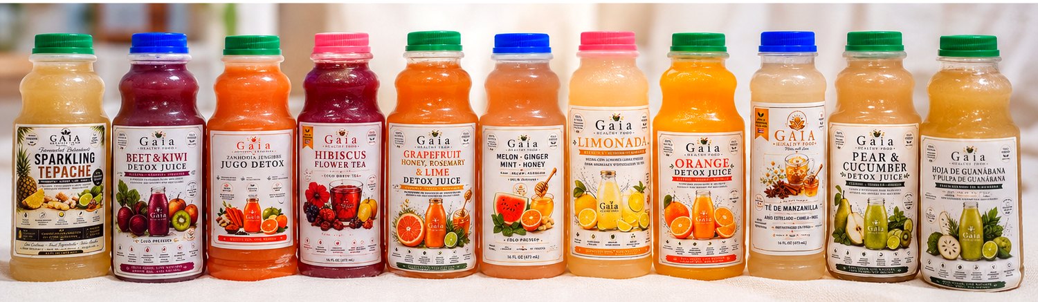 La línea completa de GAIA Healthy Food, prensada en frío